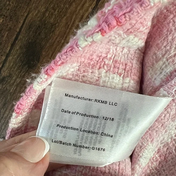 Badgley Mischka Pink and Cream Textured Girl’s Dress w/ Matching Purse Size 8 - Picture 10 of 14